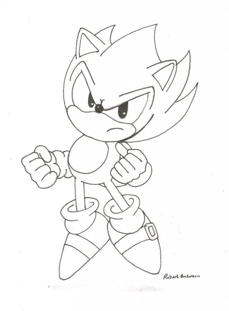 752x1024 Super Classic Sonic Coloring Pages