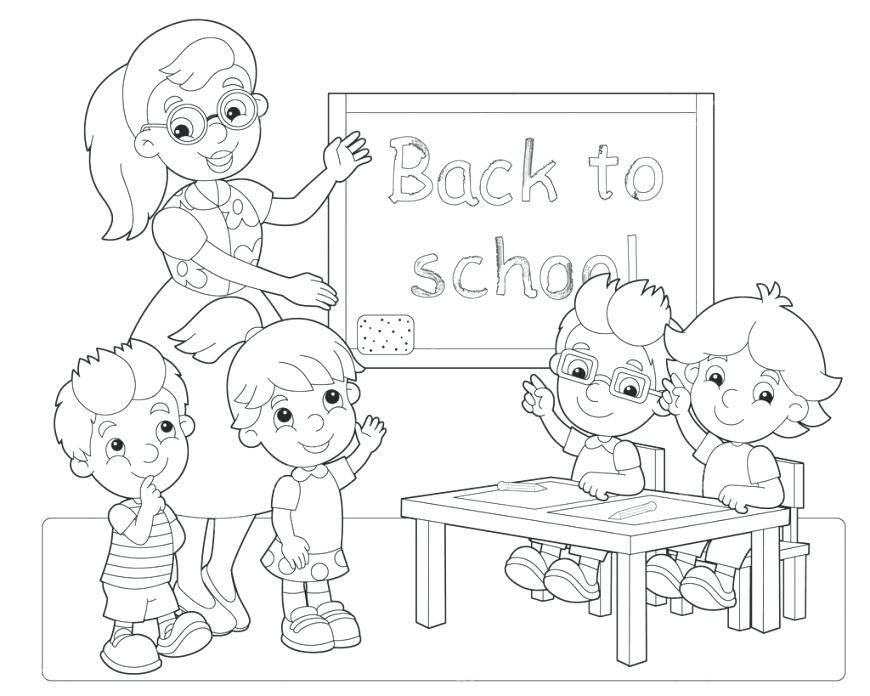 870x696 Coloring Pages Classroom Children Coloring In Classroom Coloring