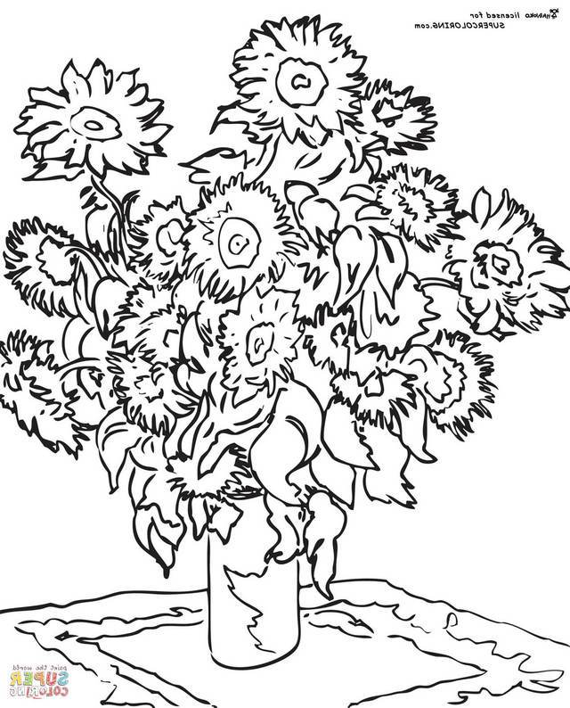 640x794 Famous Artwork Coloring Pages Sunflower By Claude Monet Forever