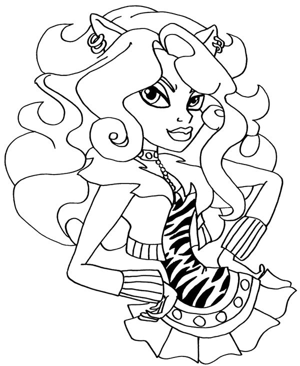 600x732 Monster High Clawdeen Wolf Coloring Page Monster High