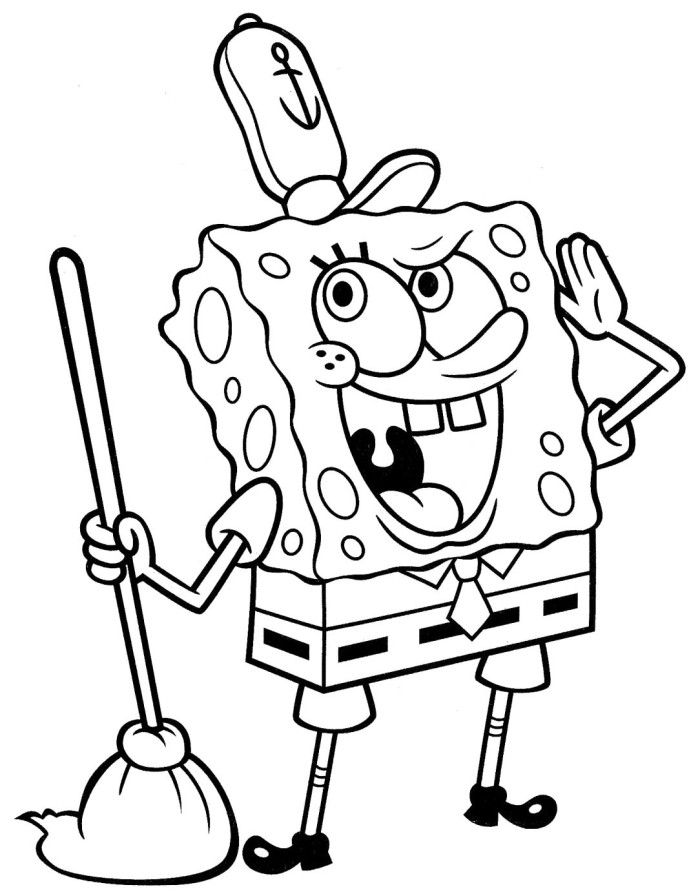 700x896 Spongebob Clean Up Coloring Page Coloring Pages