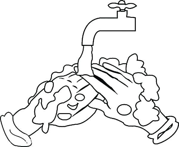 600x495 Hand Washing Coloring Pages Coloring Pages Cleaning Remaining Soap