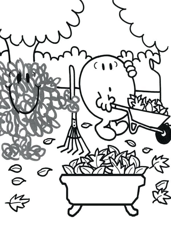 600x810 Mr Men Coloring Pages Cleaning Dry Leaves In Autumn In Men