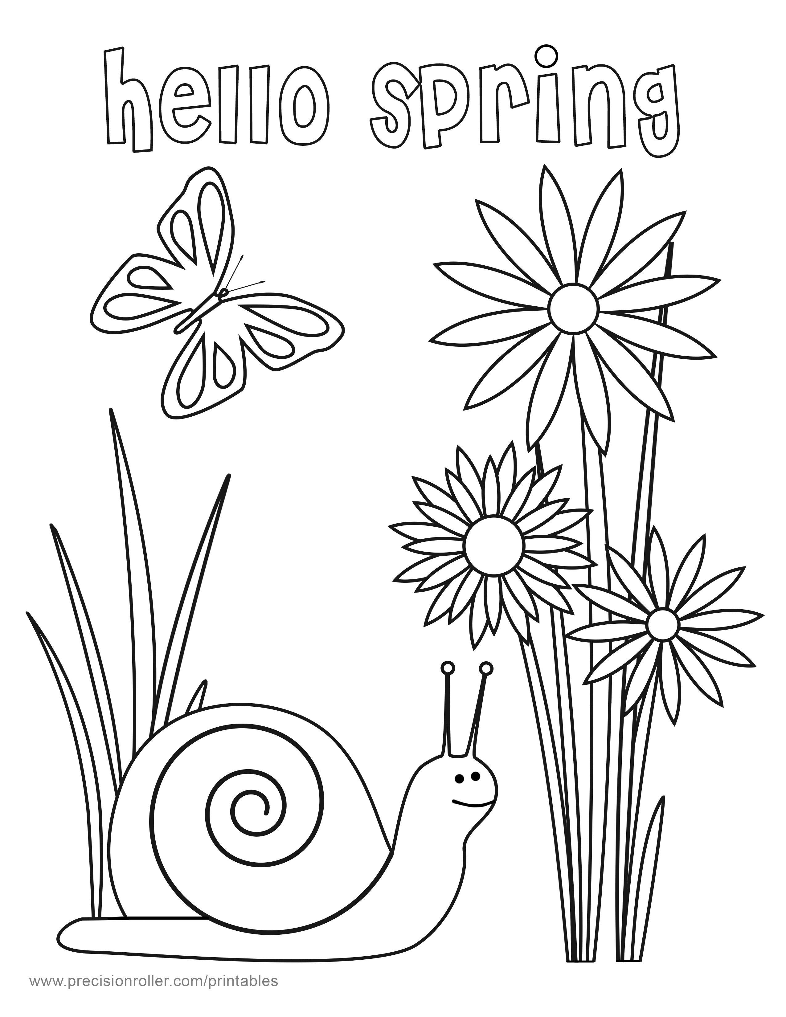 2550x3300 Shocking Hello Spring Coloring Page Precision Pict For Printable