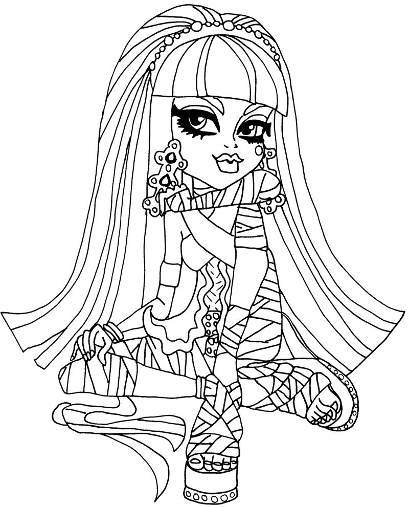 800x991 Cute Cleo De Nile Coloring Page Monster High