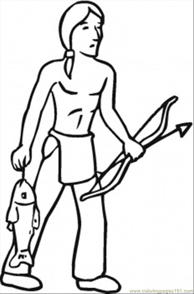 650x984 Thanksgiving Indian Coloring Page