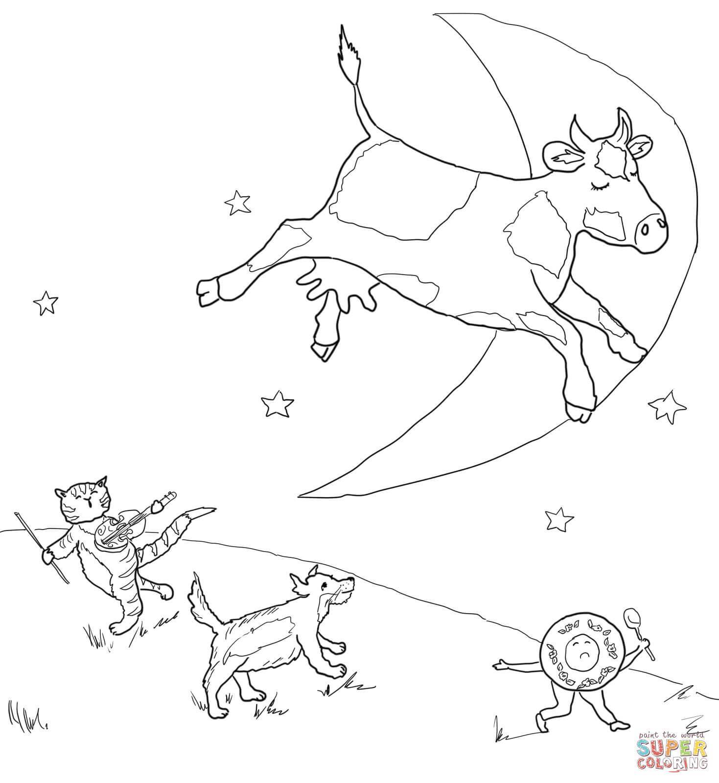 1469x1600 Awesome Compromise Cow Jumping Over The Moon Coloring Page Mother