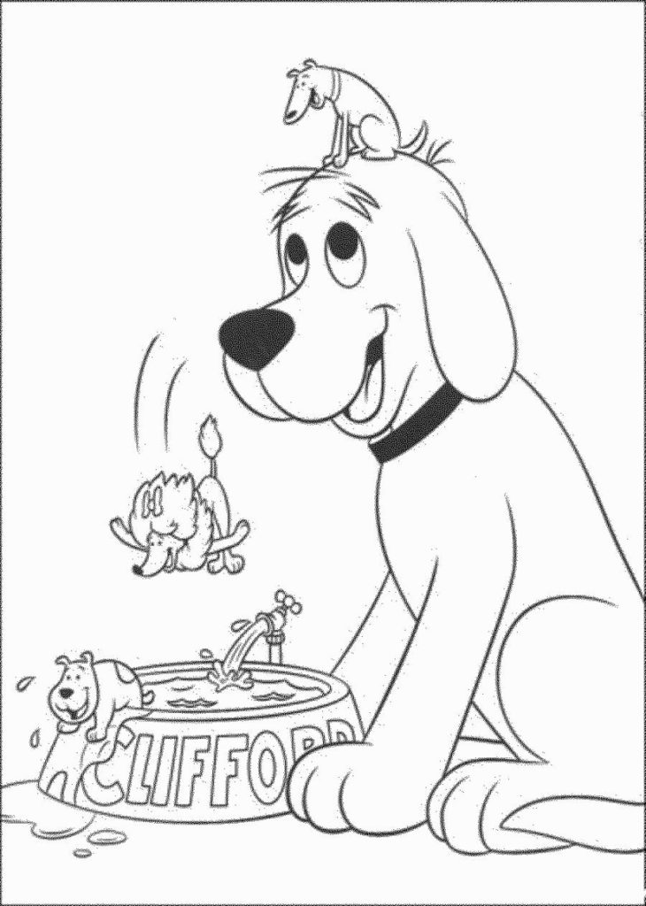 730x1024 Clifford Coloring Pages The Big Red Dog Get Bubbles