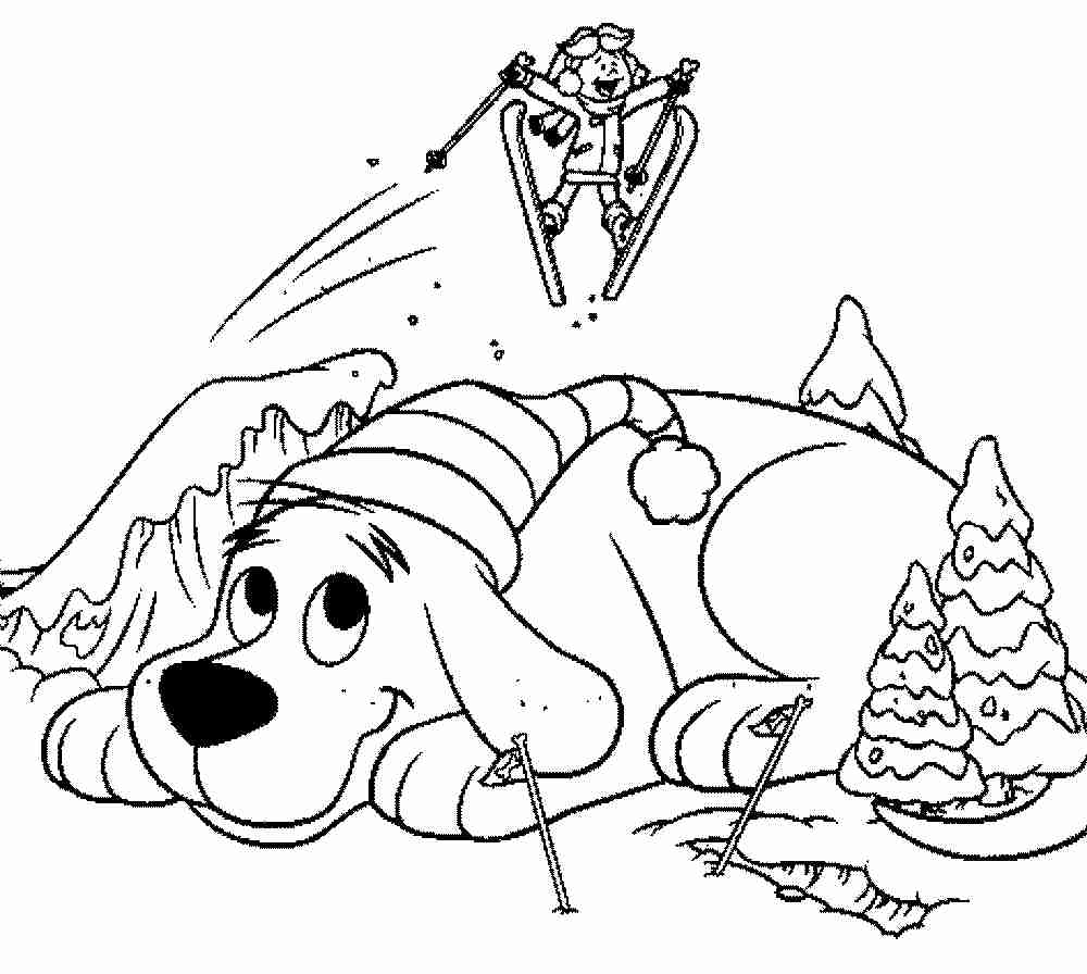 1000x896 Clifford The Big Red Dog Coloring Page Pages 2