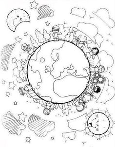 236x302 Earth Day Coloring Page April 22, Earth And Doodles