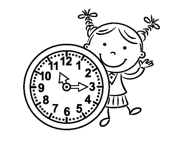 600x470 Cuckoo Clock Color Page Coloring Girl With Colouring Pages