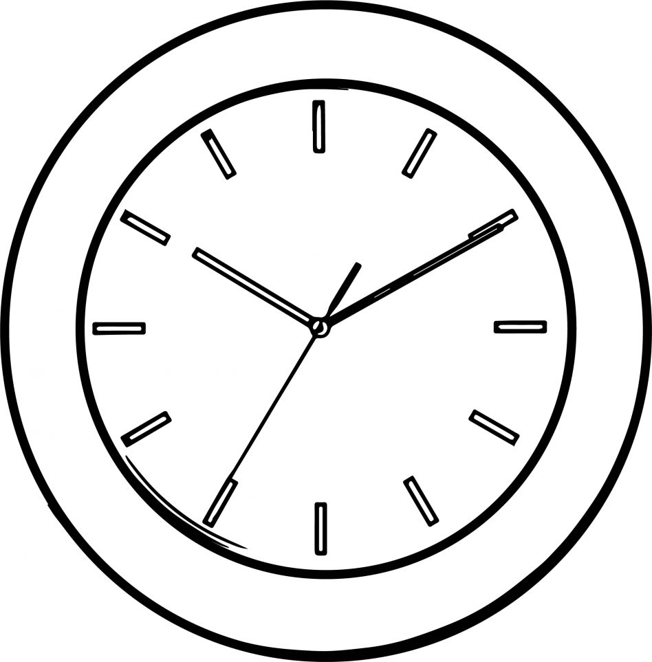 948x963 Clock Coloring Page