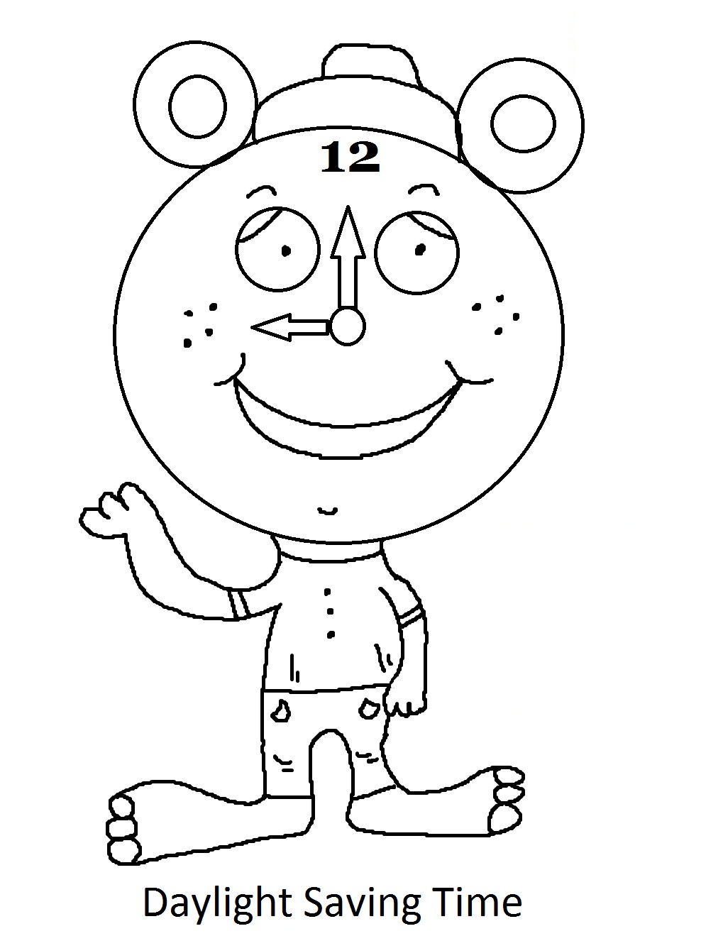 1019x1319 Clock Face Coloring Page