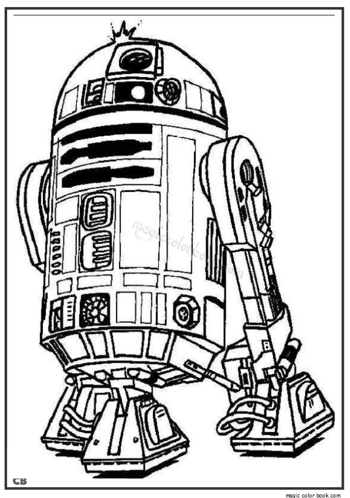 685x975 R2 D2 Star Wars Coloring Page
