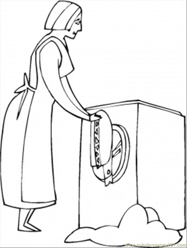 650x861 Washing The Clothes Coloring Page