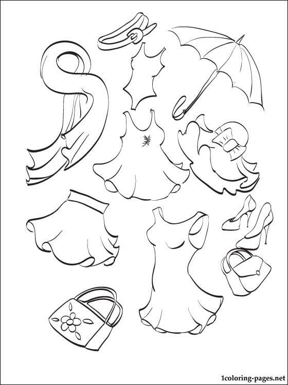 560x750 Summer Clothing Coloring Page Coloring Pages
