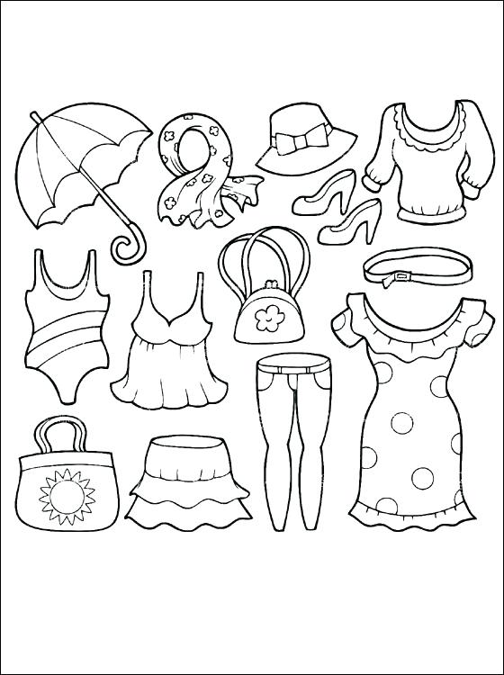 560x750 Clothes Coloring Pages Preschool Summer Clothing Page