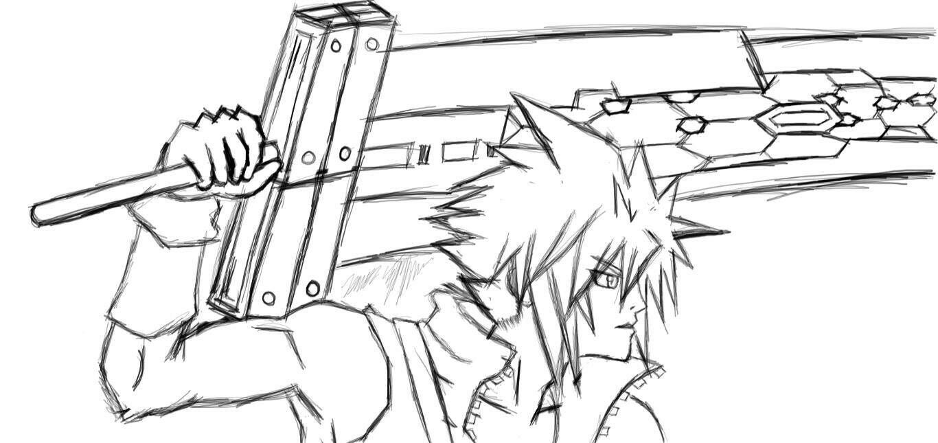 1366x645 Cloud Strife Final Fantasy Character Drawings