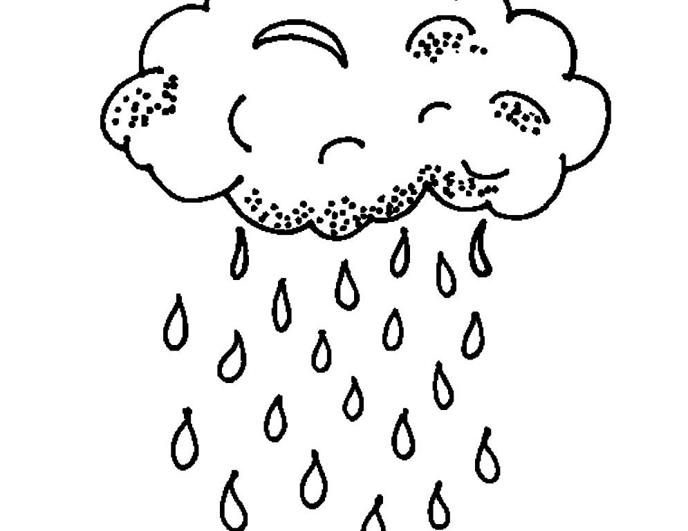 995x768 Fancy Storm Cloud Coloring Page Photos