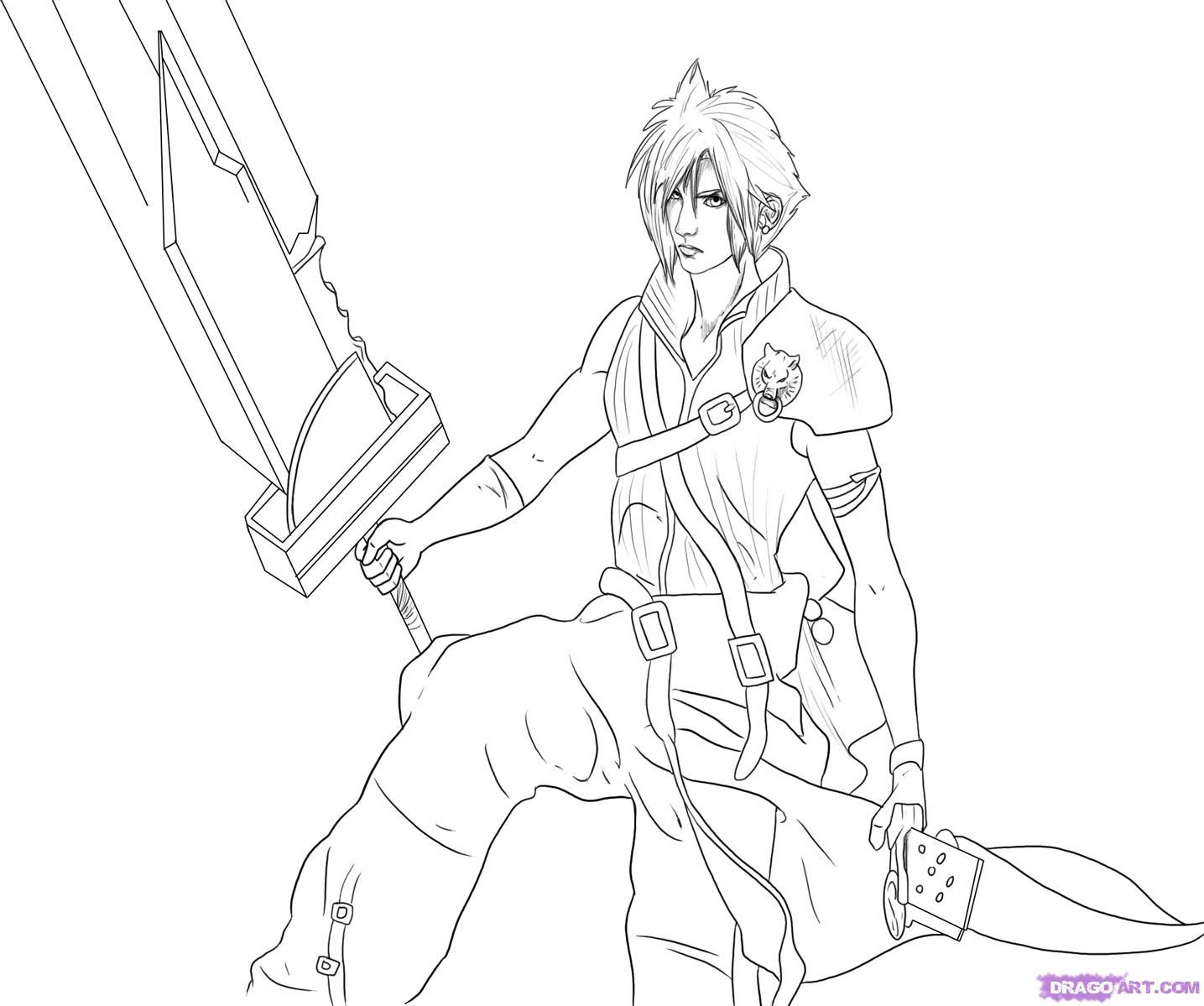 1435x1199 Final Fantasy 7 Coloring Pages