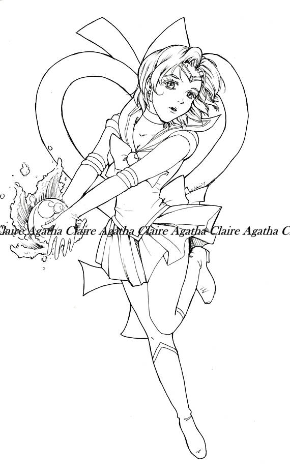570x934 Sailor Mercury Digital Coloring Page