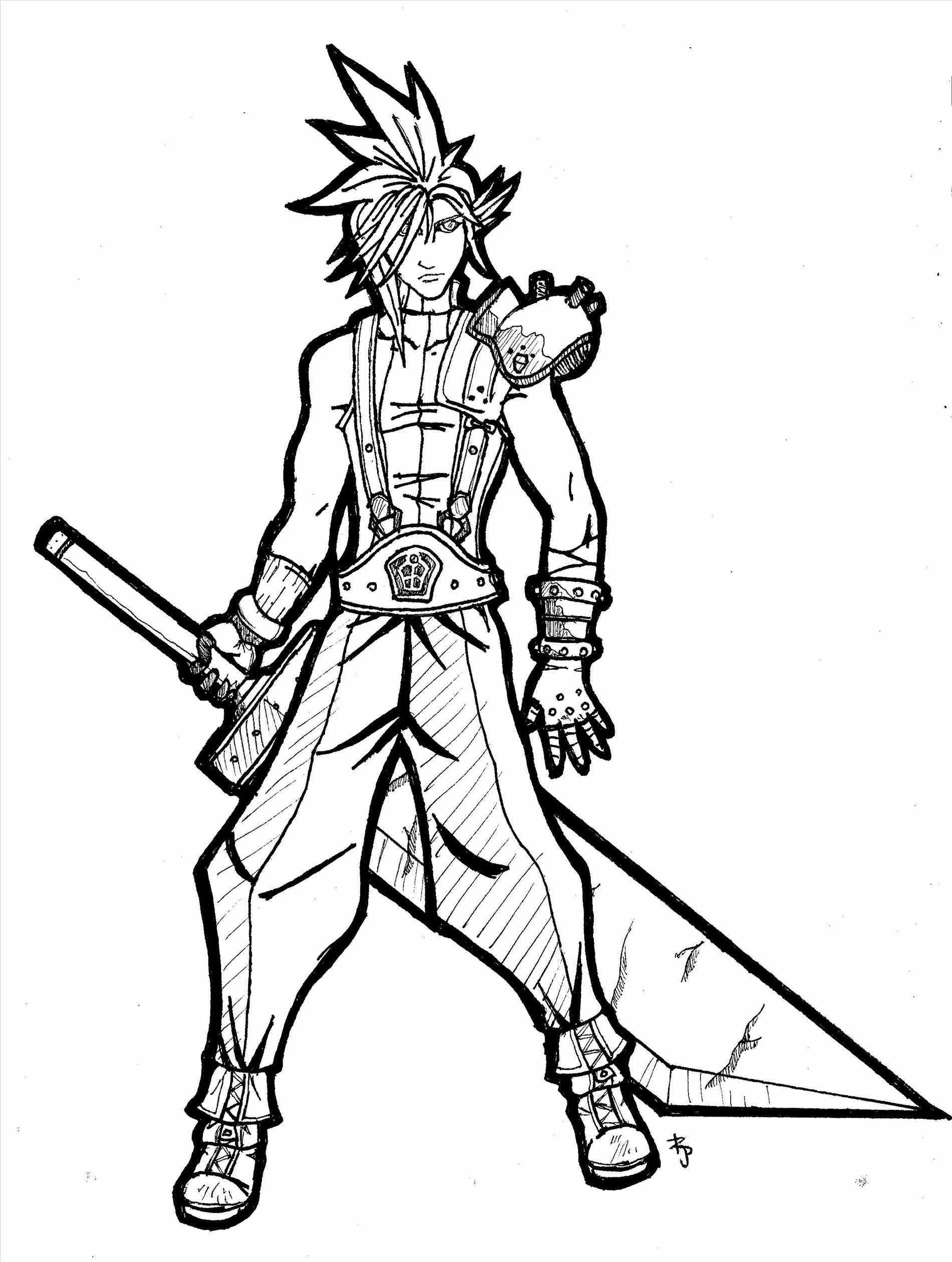 1900x2518 Cloud Strife Coloring Pages