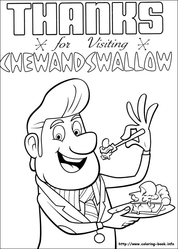 567x794 With A Chance Of Meatballs Coloring Picture
