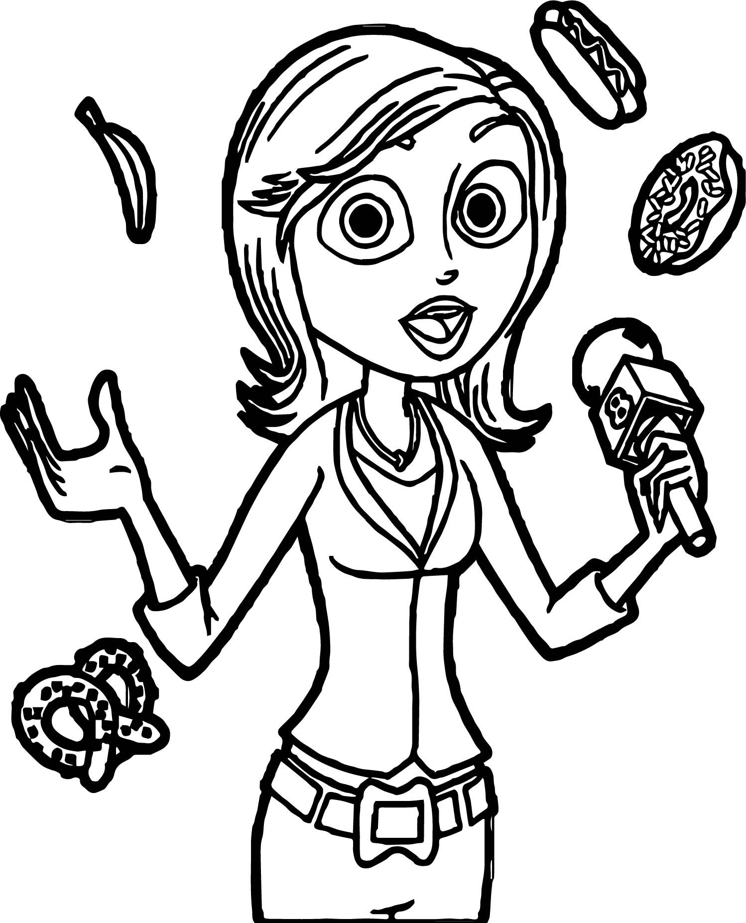 1498x1853 Cloudy With A Chance Of Meatballs Coloring Pages For Kids Fresh