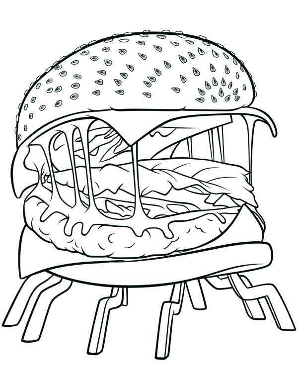 600x778 Cloudy With A Chance Of Meatballs Coloring Pages Giant Hamburger