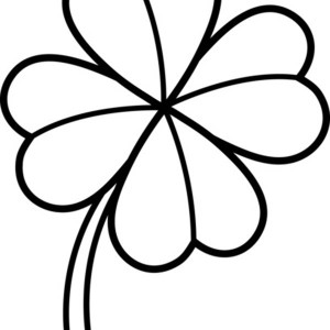 300x300 Four Leaf Clover Lineart Coloring Page Color Luna