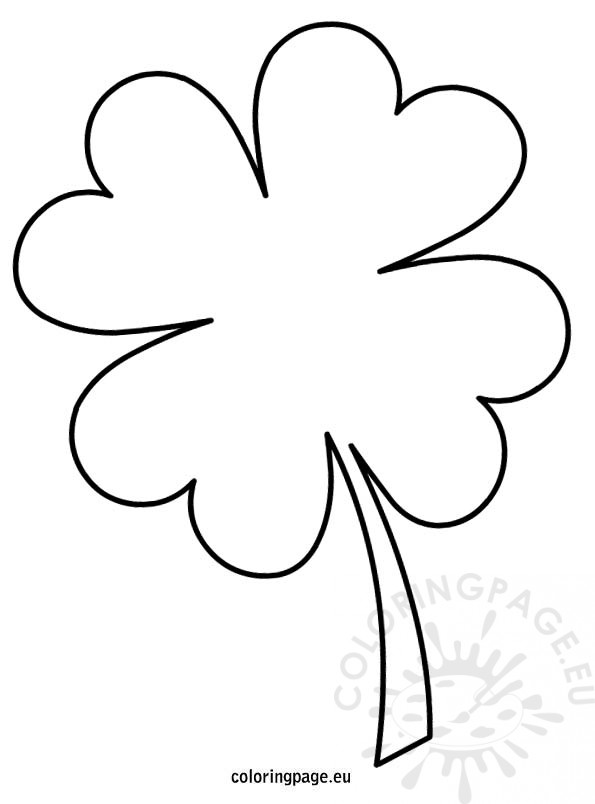 595x804 Four Leaf Clover Coloring Page Four Leaf Clover Template Coloring