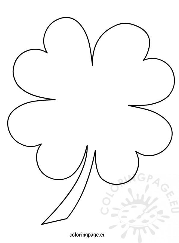 595x804 Four Leaf Clover Coloring Pages 4 Leaf Clover Coloring Page
