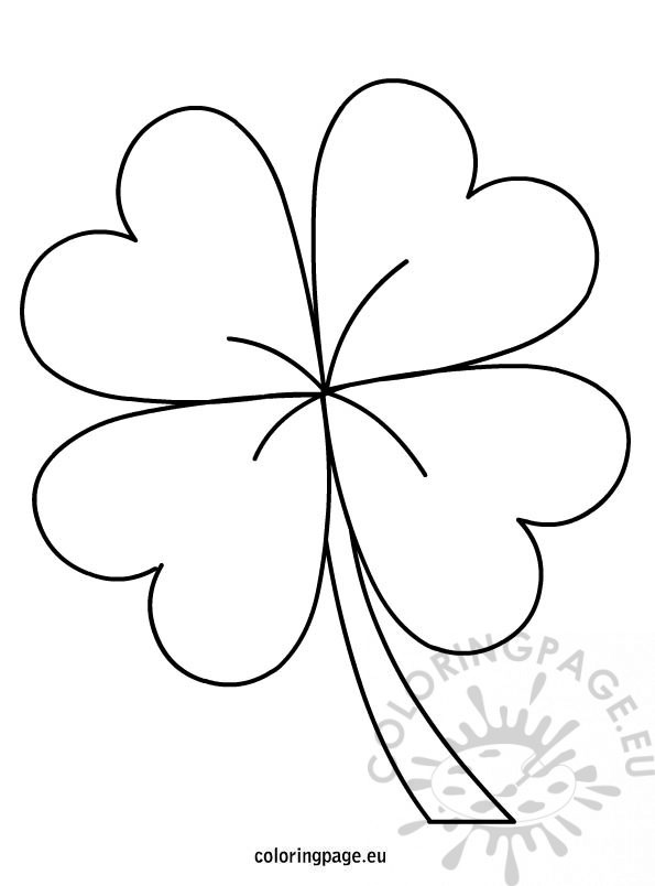 595x804 Modest 4 Leaf Clover Coloring Page Four Sporturka 4 Leaf Clover