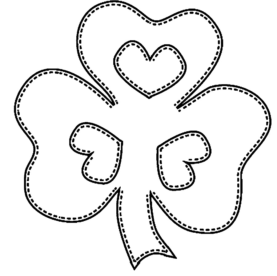 900x898 Clover Coloring Page