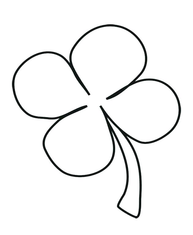 630x767 Clover Coloring Page Printable Four Leaf Clover Simple Drawing