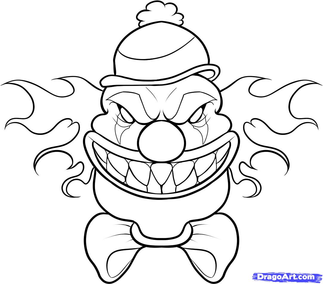1082x952 Scary Clown Coloring Pages