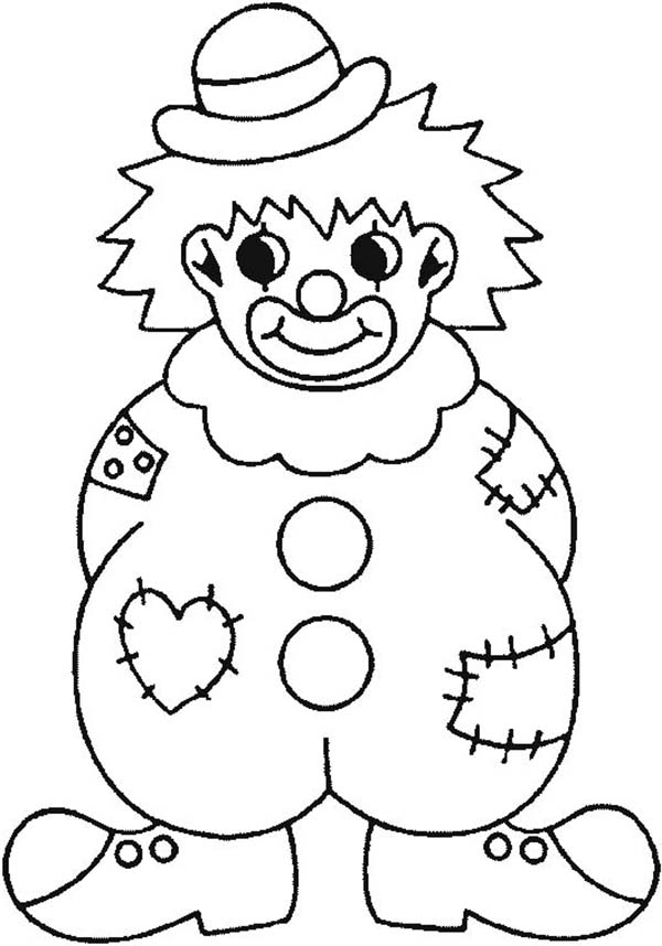 Clown Face Coloring Page
