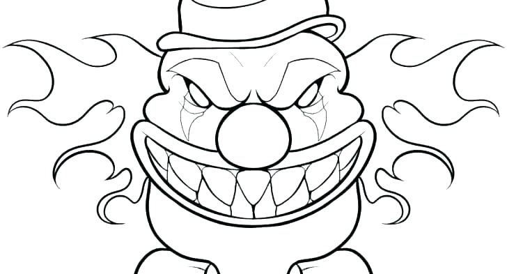728x393 Clown Coloring Pages