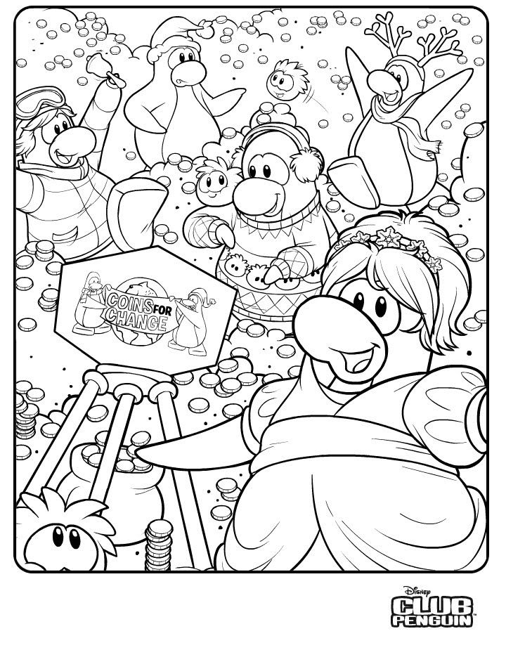 Club Penguin Coloring Pages