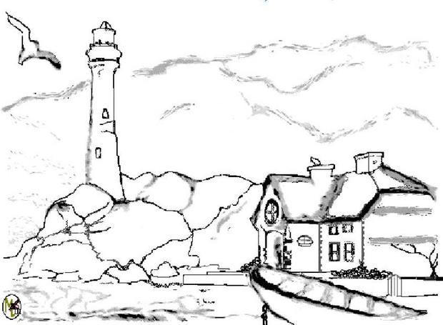 620x455 Lighthouse Coloring Pages