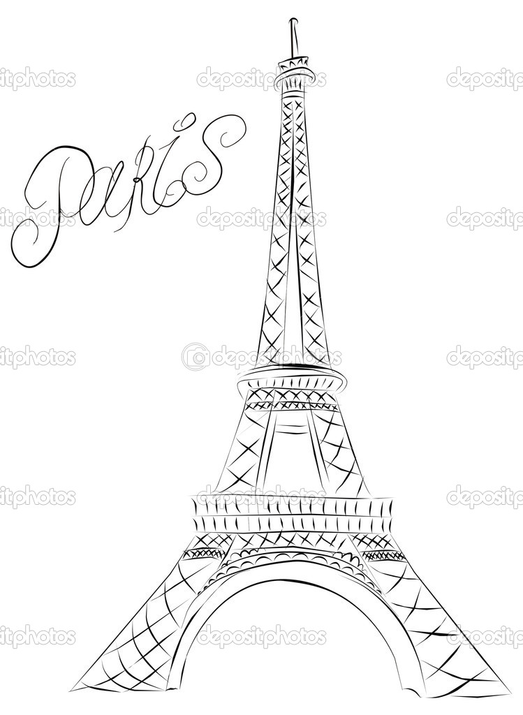 749x1024 Paris Tower Drawing Easy