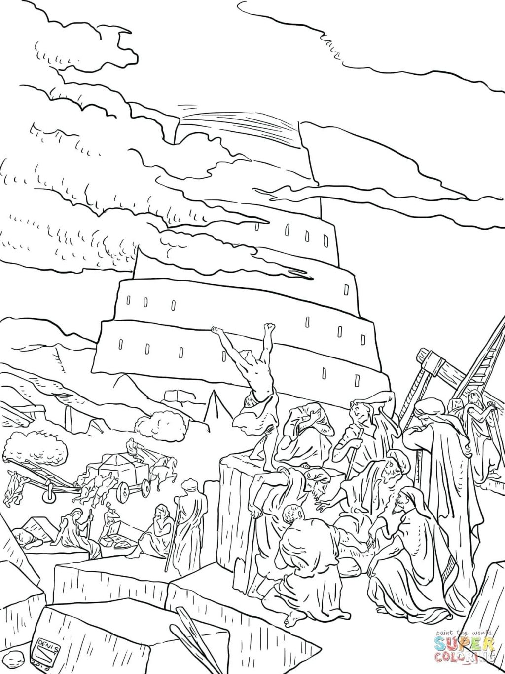 1024x1365 Expert Tower Of Babel Coloring Page Click