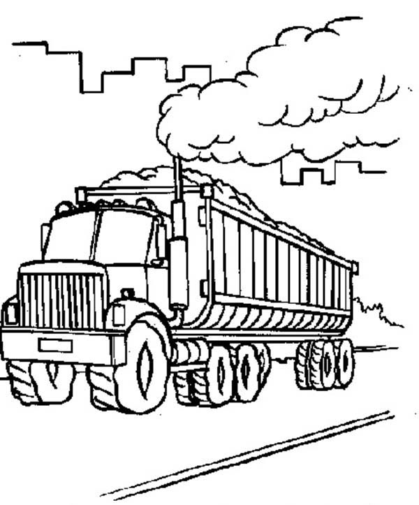 600x723 Factory Car Transporter Carrying Coal Coloring Pages Best Place