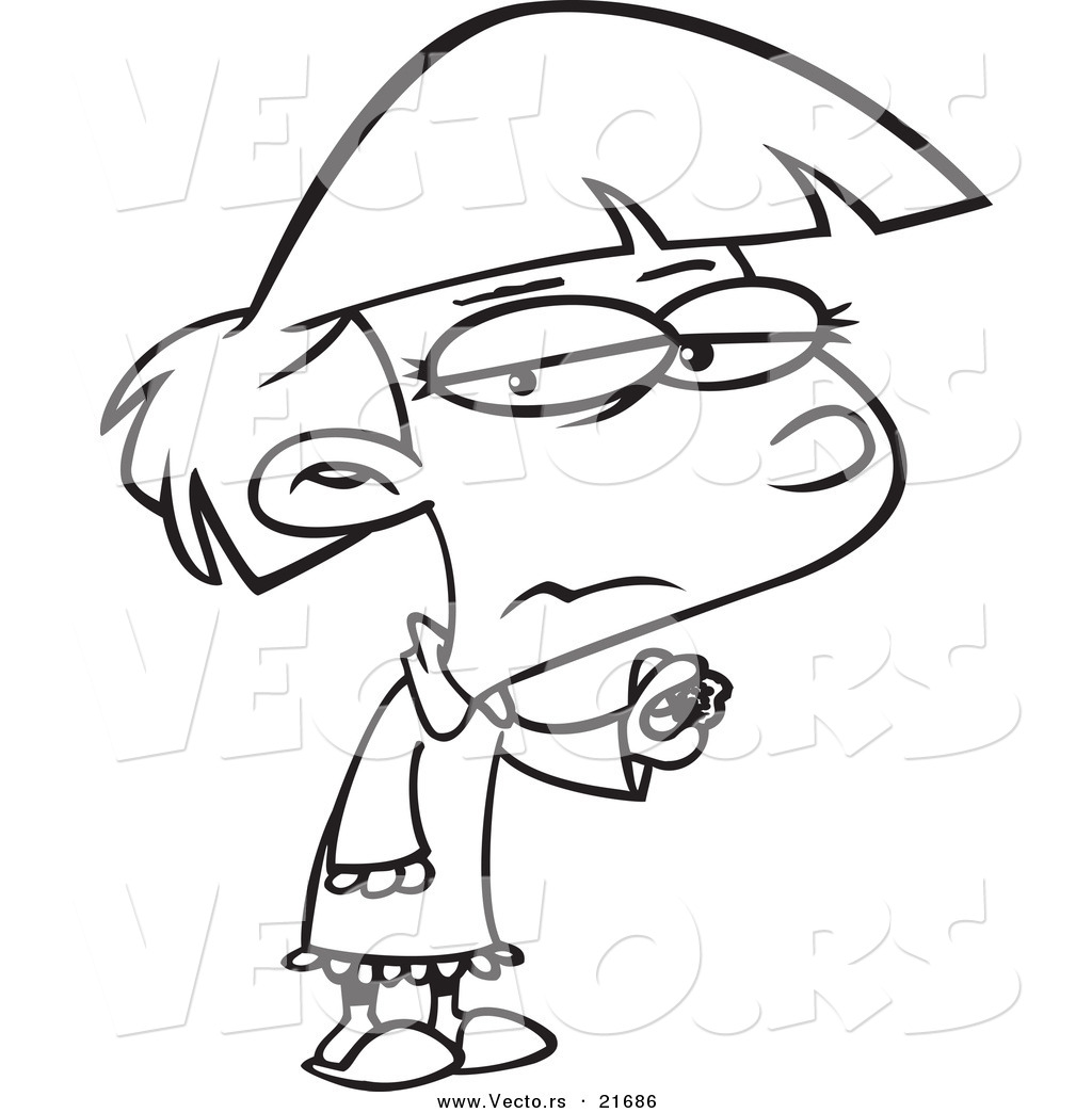 1024x1044 Vector Of A Cartoon Girl Holding Coal