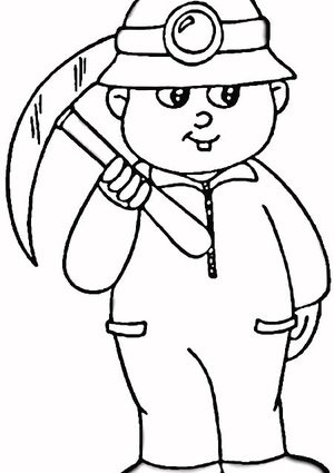 300x425 Coal Mine Coloring Page A Miner Coloring Page Free Printable
