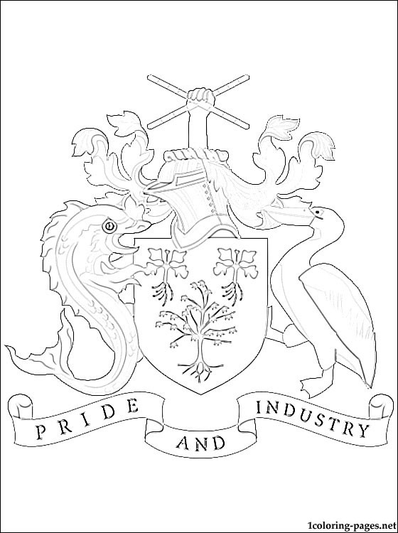 560x750 Barbados Coat Of Arms Coloring Page Coloring Pages