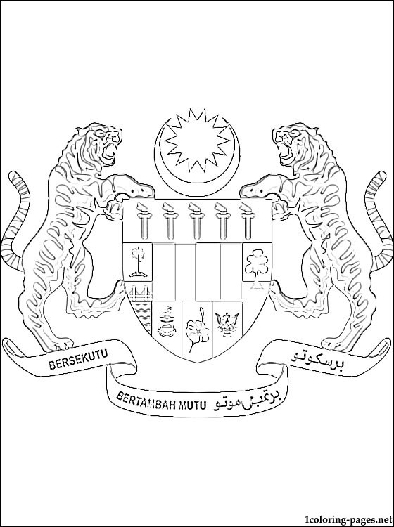 560x750 Malaysia Coat Of Arms Coloring Page Coloring Pages