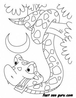 262x338 Printable King Cobra Snake Coloring Pages