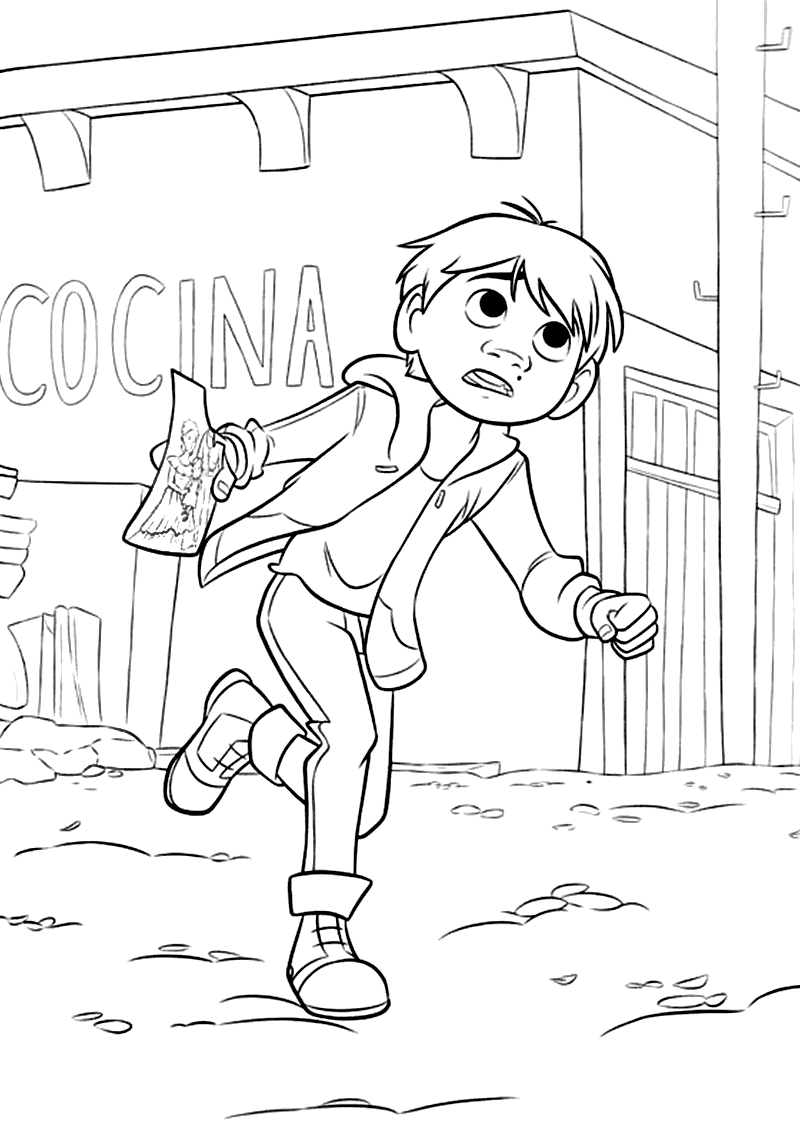 800x1124 Running Miguel From Coco Coloring Pages
