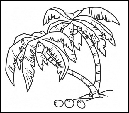 Coconut Coloring Page